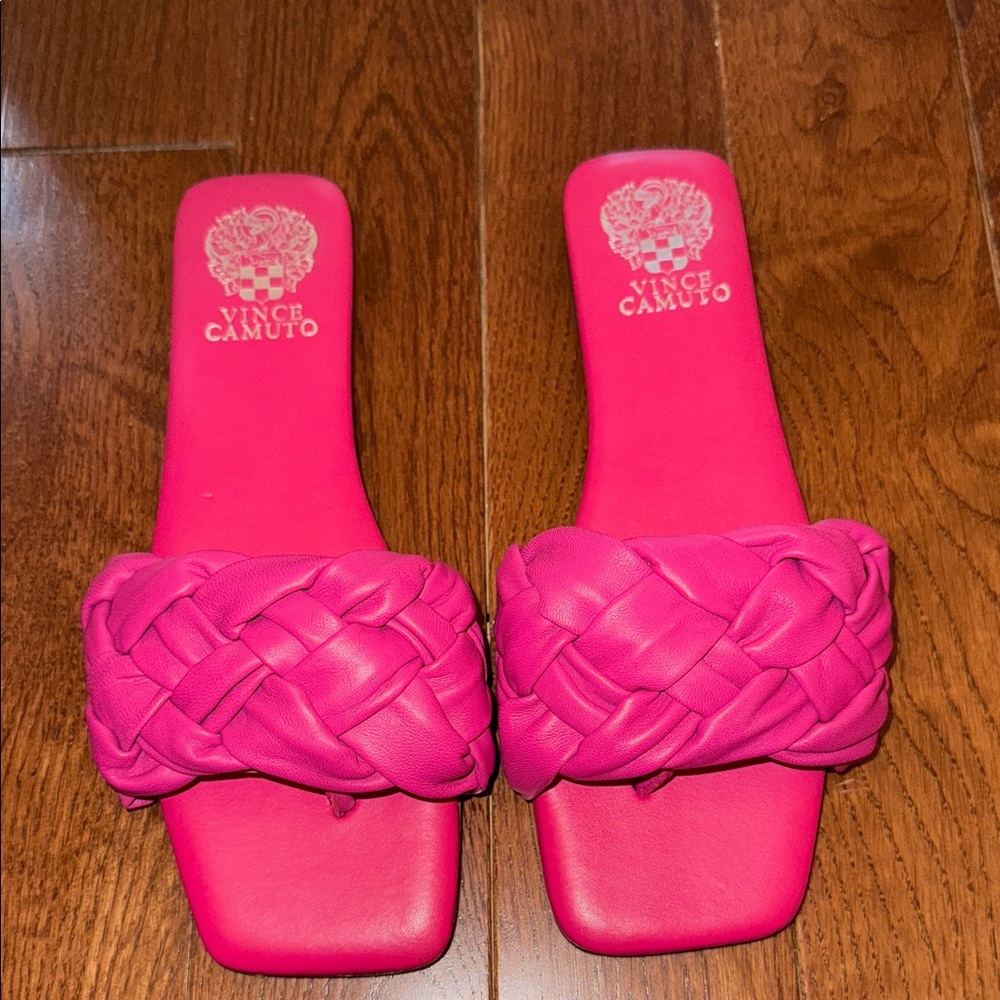 Vince Camuto Hot Pink Braided Slide Mules